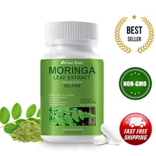Moringa Leaf 5000mg - Metabolism and Digestive Support, Immunity and Energy 120