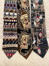 Tabasco Ties 100% Silk Made in USA 55” 4” (2) 58” 4” (1) Lot of 3