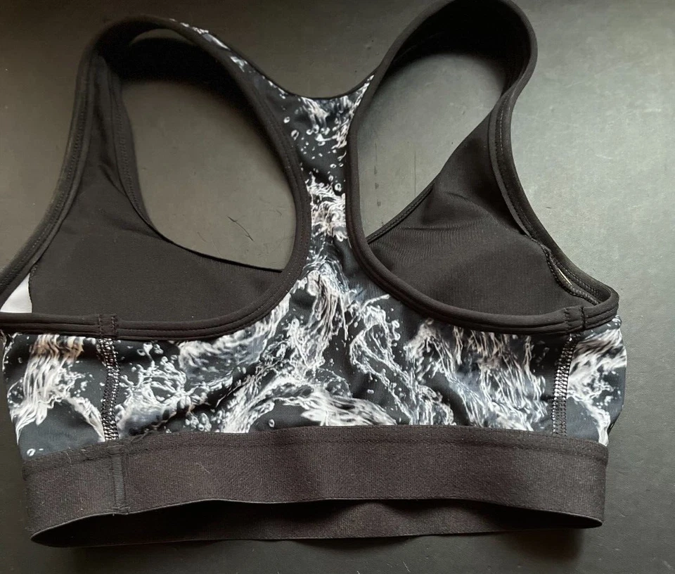 Champion Women Black White Medium Razorback Removable Pad Sports Bra - Image 3 of 4