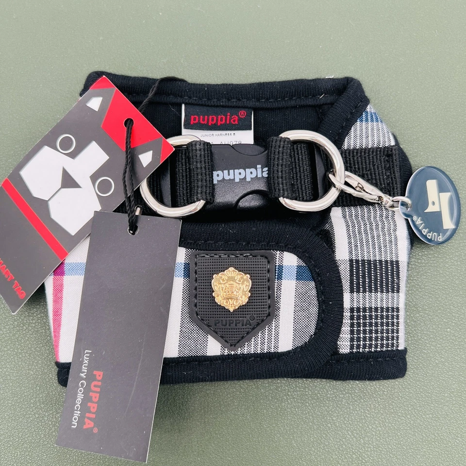 Chaleco a Cuadros Puppia Junior Arnés para Perros Talla X-Pequeño Preppy Suave con Etiqueta Inteligente Foto 4 de 4