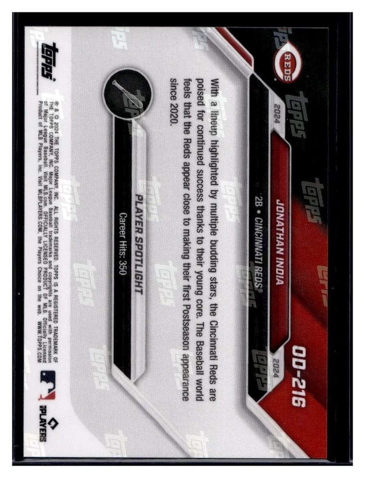 2024 Topps Now Road to Opening Day OD-216 Jonathan India Base Card (Qty) - Image 2 of 2