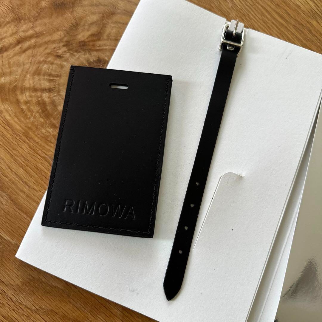 Rimowa Travel Luggage Tag Name Card Black Leather Nearly MINT w