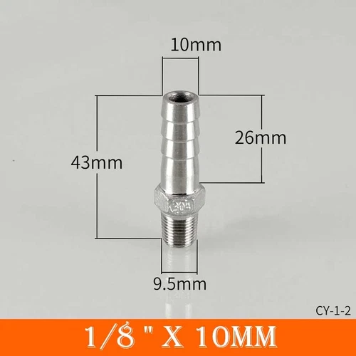 Stainless Male Thread Pipe Fitting x Barb Hose Tail Connector BSP 1/8" to 4" - Bild 7 von 86