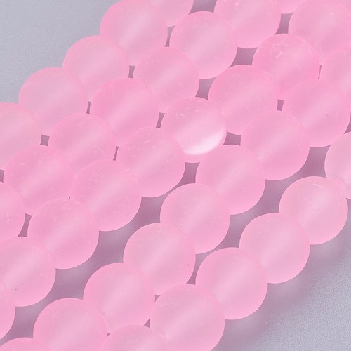 1Strand Transparent Glass Beads Frosted Round Mutli-Color for Jewelry Making - Picture 22 of 80