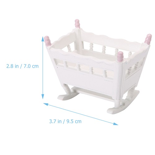 Miniature Cradle Doll House Furniture Miniature Bedroom Furniture - 第 9/12 張圖片