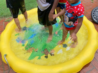  NEW Animal Fun Splash Pad Sprinkler for Kids, Dogs 68'' 6 Plys PVC Toddler Pool