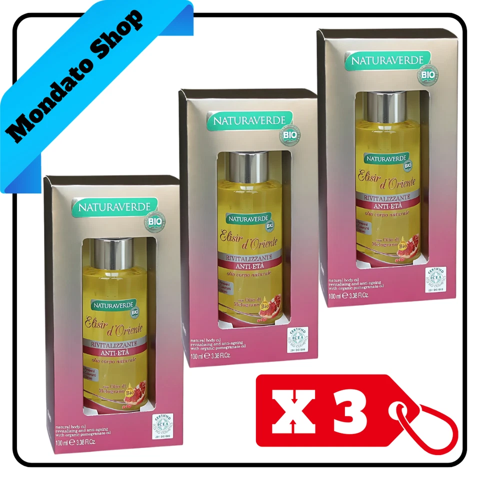 NATURAVERDE OLIO CORPO 100 ml BIO ELISIR ORIENTE ANTIETA' BODY OIL (X3)