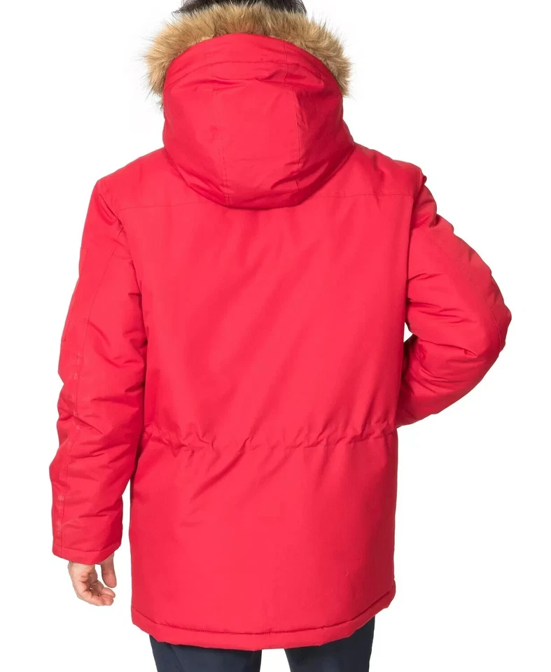 Hawke & Co. Outfitter V7310 Men's Red Logan Faux-Fur-Trim Parka Size M - Image 2 of 4