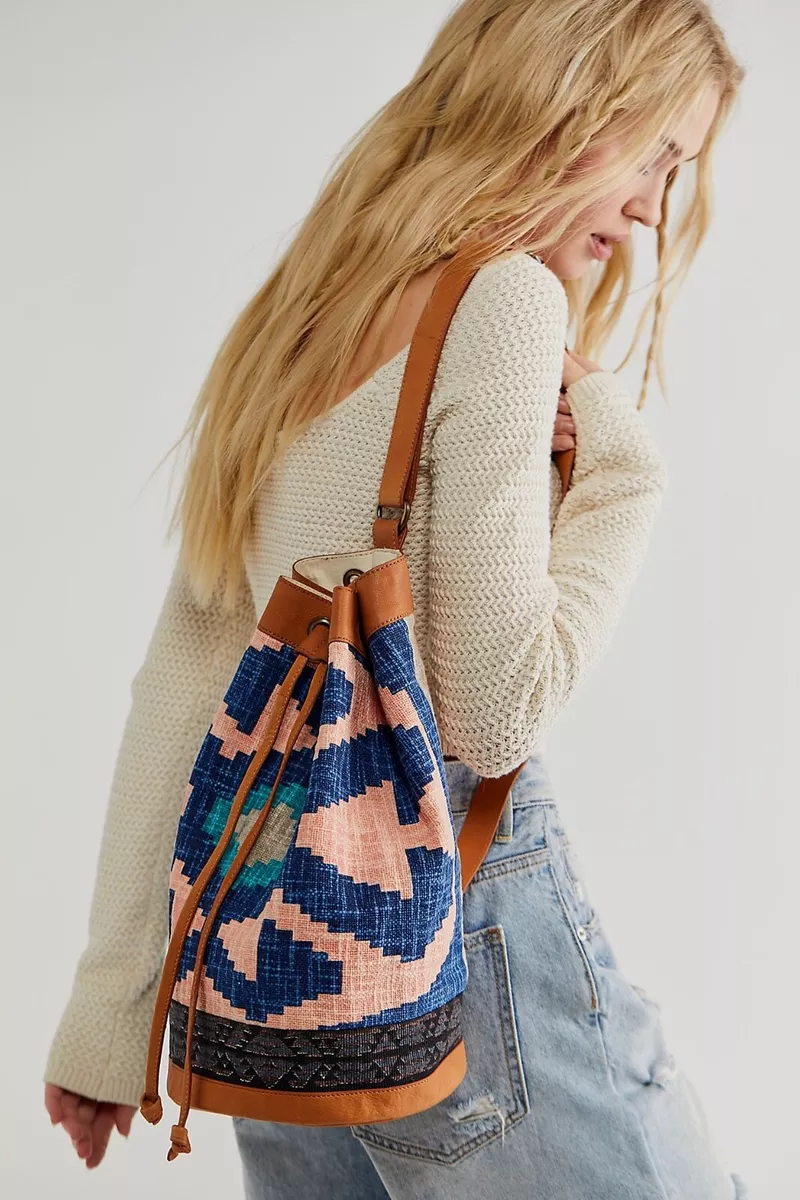 New Free People Summer Days Sling Bucket Bag MSRP 108 eBay