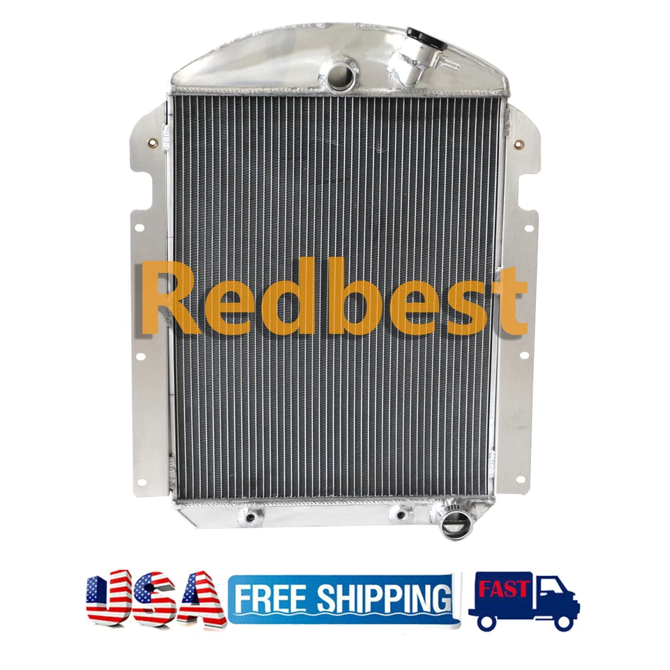 Radiador de aluminio de 3 filas apto para Chevy Chevrolet KC KD KF KP VA JD JC V8 AT Chevy 1939 1940 Foto 3 de 4