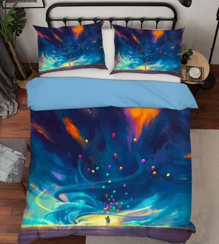 3D Color Balloons NAO3714 Bed Pillowcases Quilt Duvet Cover Set Queen King Fay - Afbeelding 1 van 6