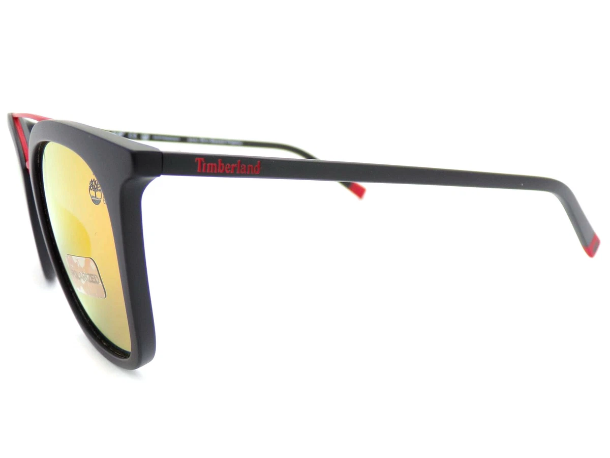 Timberland Polarized Sunglasses Black with Red Mirrored AR Lenses TB9169 05D