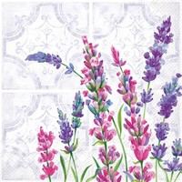20 Servietten Lavanda Lavendel Blumen Garten Natur Sommer Fliesenmuster 33X33Cm
