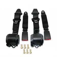 2 Set Safety 3 Point Universal Retractable Car Seat Lap Belt Adjustable Kit