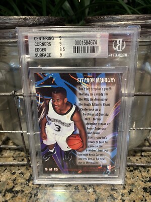 1996-97 Fleer Thrill Seekers Stephon Marbury RC ROOKIE BGS 9 