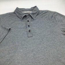 Travis Mathew Mens Short Sleeve Pima Cotton Blend Golf Polo Gray Size Large