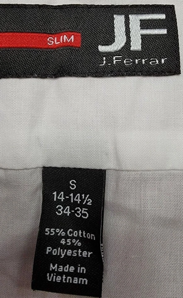 Camisa masculina J Ferrar tamanho S pequena 14/14.5 34/35 branca fina - Imagem 2 de 4