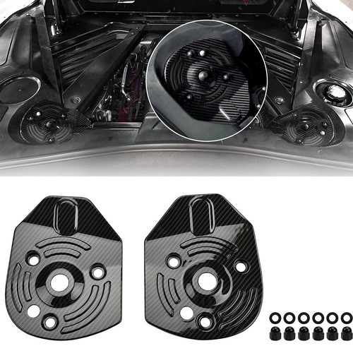 For Corvette C8 20+ Rear Strut Shock Tower Covers Caps w/ Mag Ride Carbon Fiber - Picture 2 of 10