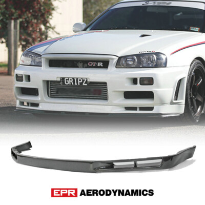 For Nissan R34 Skyline GTR Nis Style Carbon Fiber Front Bumper Lip Exterior kit