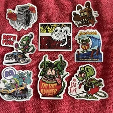 🔥 8 Rat Fink Mouse Ed Big Daddy Roth Hot Rod Art Vinyl Decal Sticker Car Truck