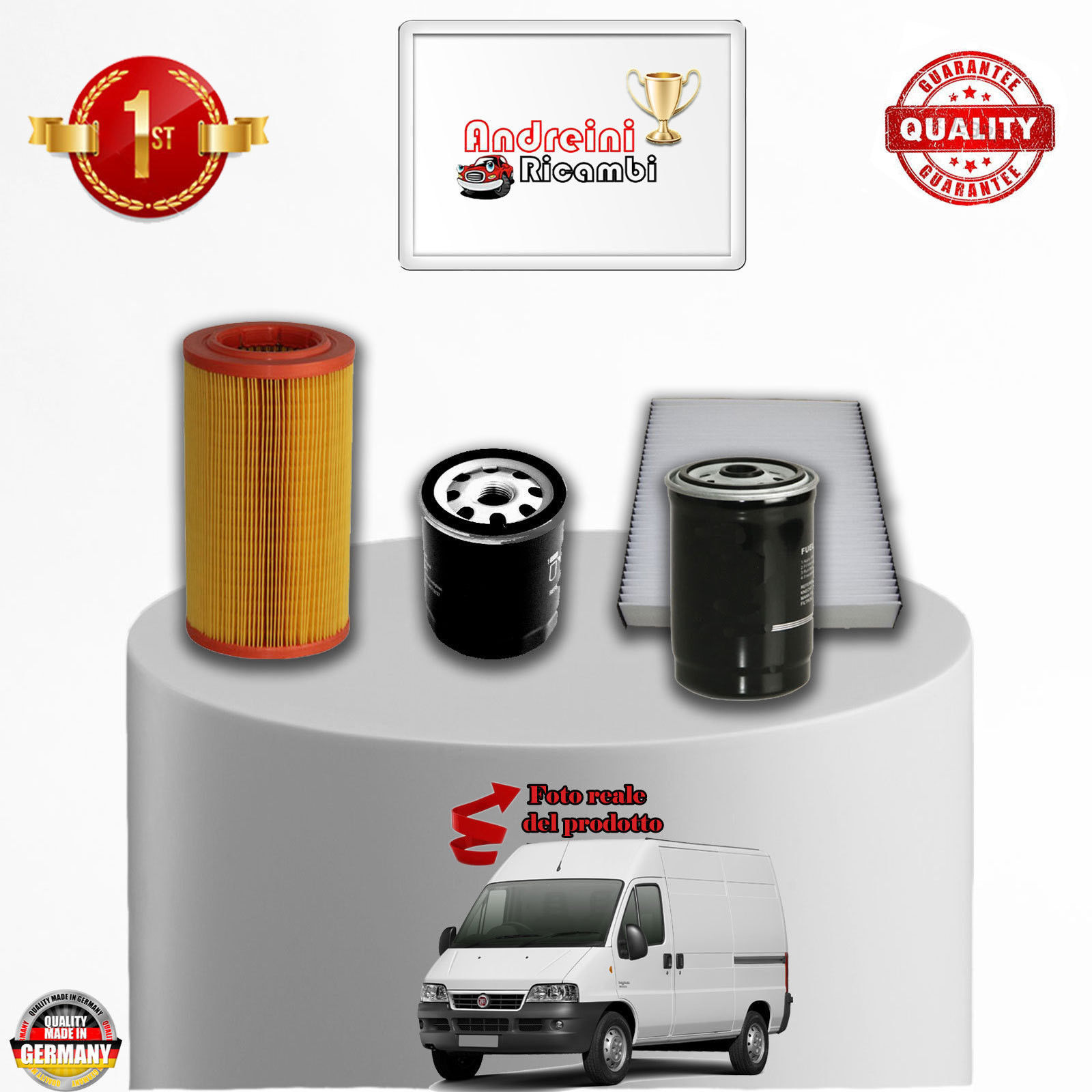 KIT TAGLIANDO 4 FILTRI FIAT DUCATO 2.3 JTD 81KW 110CV DAL 2002 -> 2004