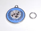 Vintage United Nations Sterling SIlver with Enamel Charm with extra split ring