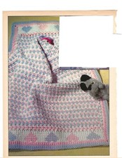 Tricolor Baby Blanket 277-10A vintage crochet pattern