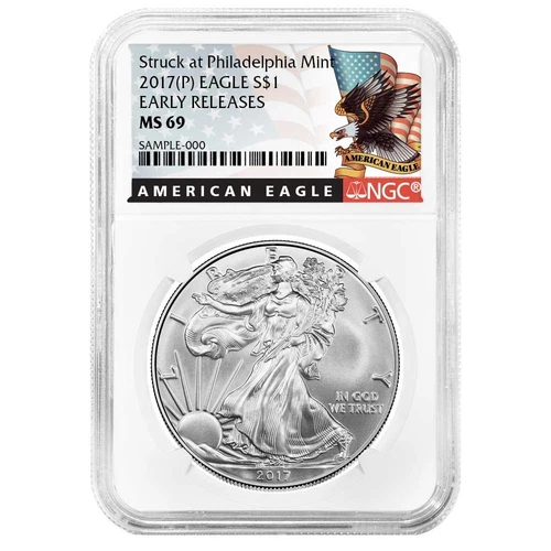 2017 (P) $1 1-oz American Silver Eagle NGC MS69 Black ER Label