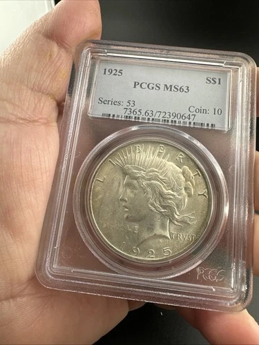 1925 United States USA Peace $1 Silver Dollar Coin PCGS MS63