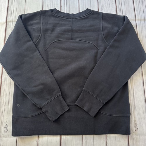 Lululemon Loungeful Crewneck Pullover Size Y Black Relaxed Fit 4 Way Women’s