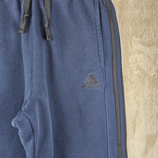 Adidas Sweatpants Medium Blue Elastic Waist Pocket Three Stripe Athleisure
