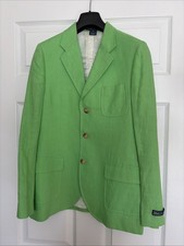 Polo by Ralph Lauren Green Boys Linen Jacket Sz 18 In Pre-Owned Condition