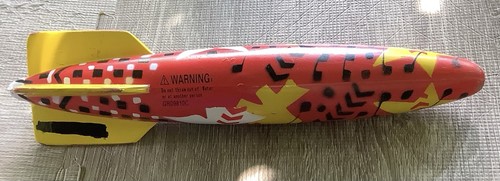 SwimWays Toypedo - 11.5" Pool Diving Toy Red Yellow Black White Star FREE SHIP - Picture 5 of 6