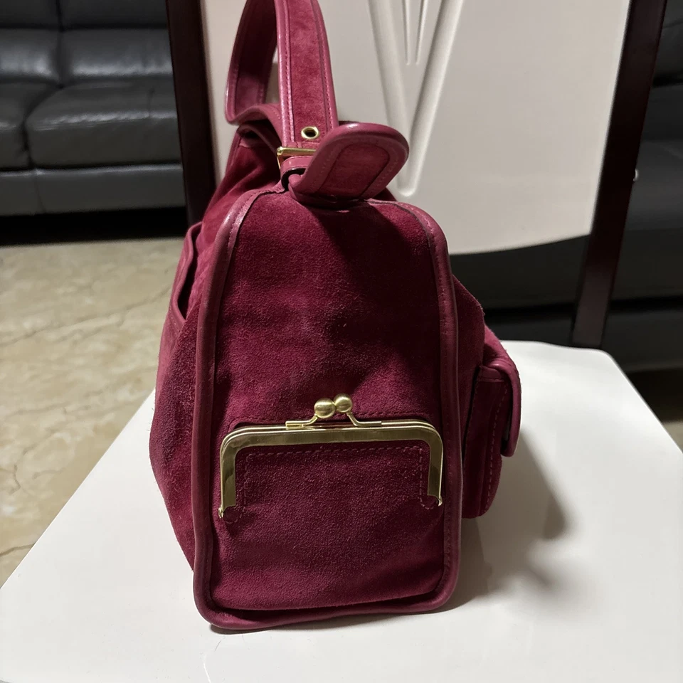 Archive Pink Coach Bleecker Suede Haversack Bag (no Hangtag) Worn See Pictures - Image 3 of 4