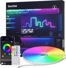 100FT Led Neon Rope Lights Strip - Flexible Led Control with App/Remote Rope Lig