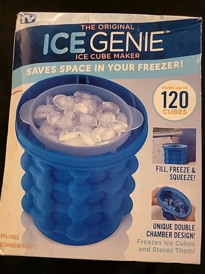 Silicone Ice Genie Ice Cube Magic Maker Revolutionary Space Saving Tray Bucket