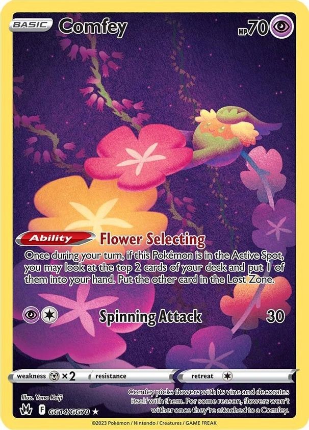 Comfey - GG14/GG70 - Pokemon Crown Zenith Galarian Gallery Holo Card NM