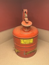Vintage Underwriters Laboratories Justrite One Gallon Red Metal Safety Can 96
