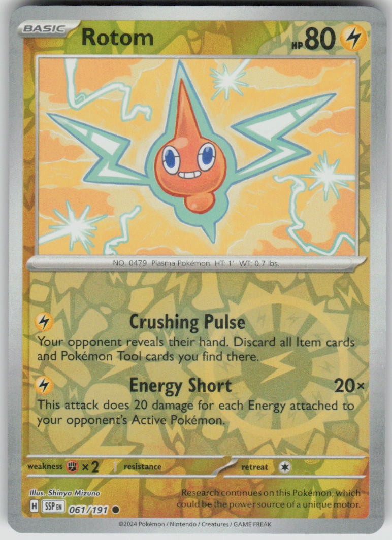 Pokemon Rotom Common SV08: Surging Sparks 061/191 NM