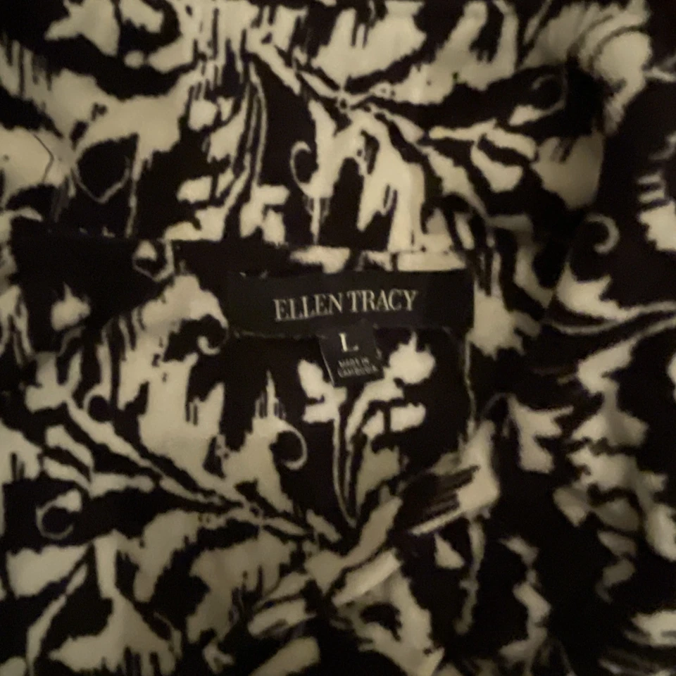 Conjunto de pijama polar muy suave negro blanco Ellen Tracy talla grande para mujer Foto 4 de 4