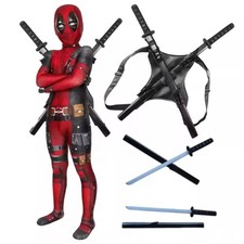 Deadpool Kids Cosplay Costume Superhero Jumpsuit Halloween Party Outfits