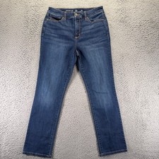 St. John's Bay Jeans Womens 12 Blue Cotton Denim Straight Faded Workwear Stretch