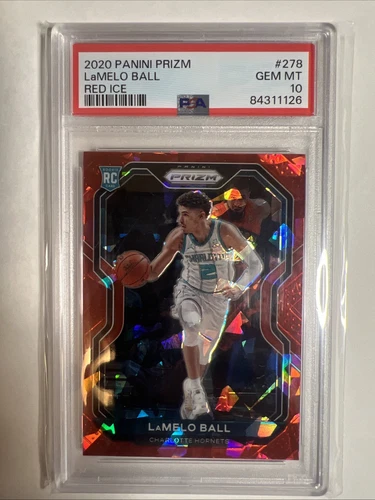 2020-21 Panini Prizm LaMelo Ball Red Ice Prizm RC Rookie #278 Hornets PSA 10 GEM