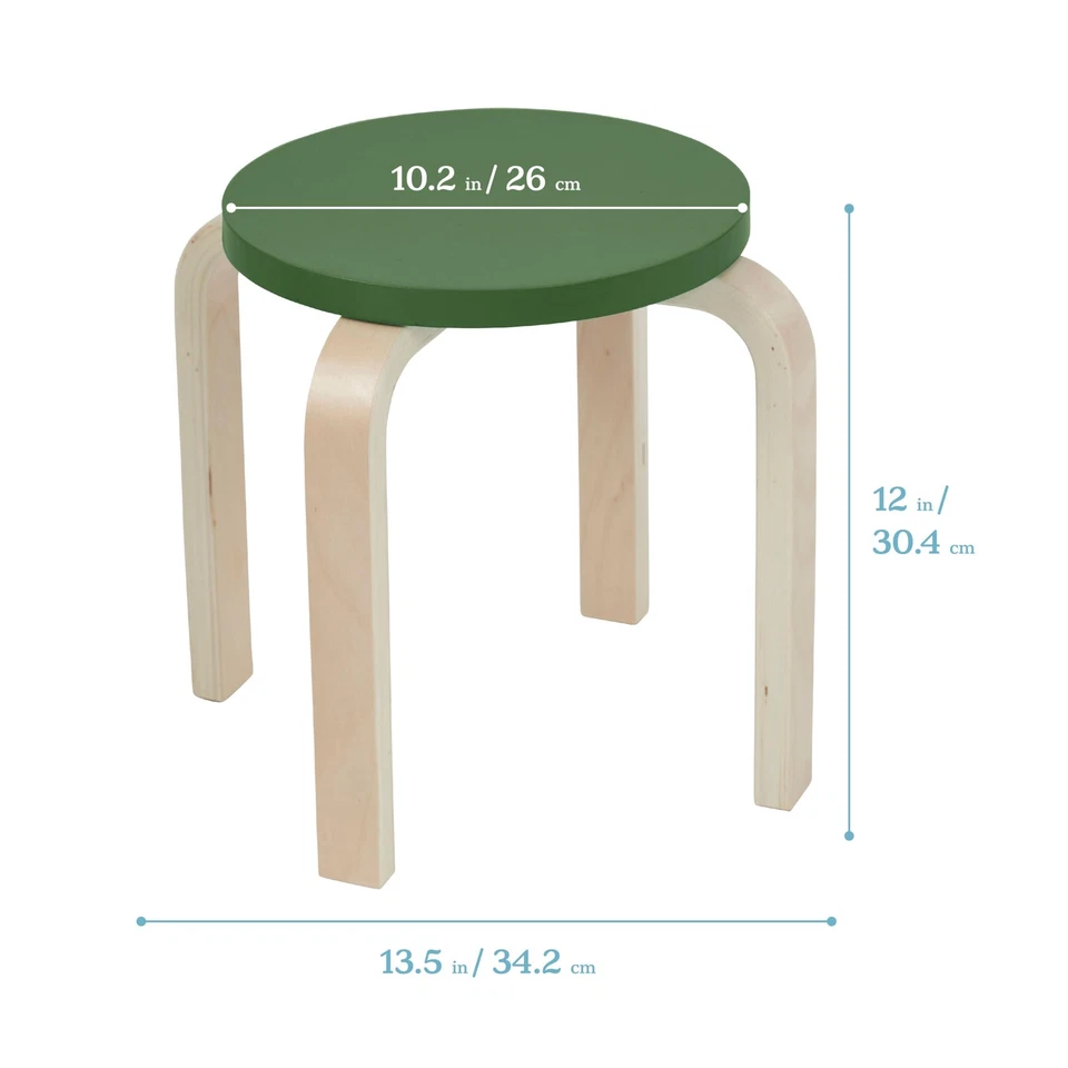 Bentwood Stackable Stools, Classroom Furniture, Earthtone, 6-Piece - Image 2 of 4