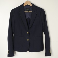 Banana Republic Women s 0 Navy Classic Fit Long Sleeve Button Blazer W/Pockets