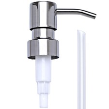 Chrome Soap Dispenser Pump Replacement - Silver 304 Rust Proof Stainless Steel L