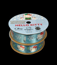 Hello Kitty Christmas Decorative Ribbon Spool 7/8in 9' 2015 Qty 2 Offray Sanrio