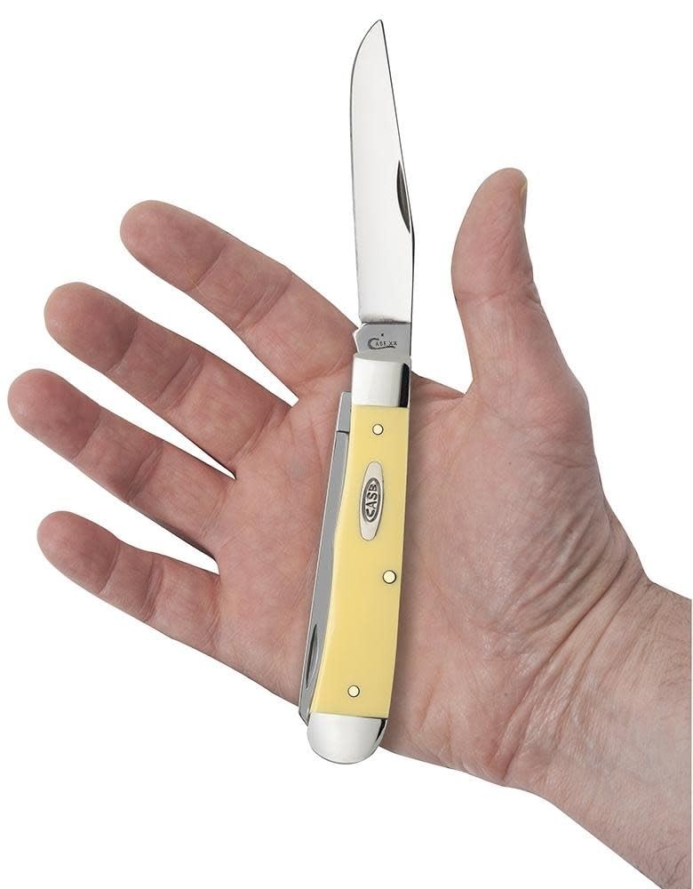Case XX 3254 CS Trapper Pocket Knife Yellow Synthetic Handle 4.1