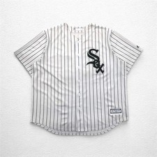 Majestic Baseball Shirt 2XL White Striped MLB RED SOX Numbering COOL BASE