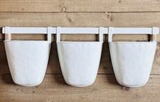 White Metal Wall Pocket Planter
